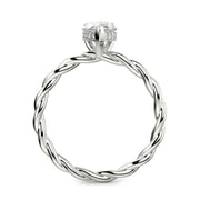 Olivia Pear Cut Rope Hidden Halo Twist Claw Set Engagement Ring Setting - Nivetta